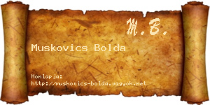 Muskovics Bolda névjegykártya